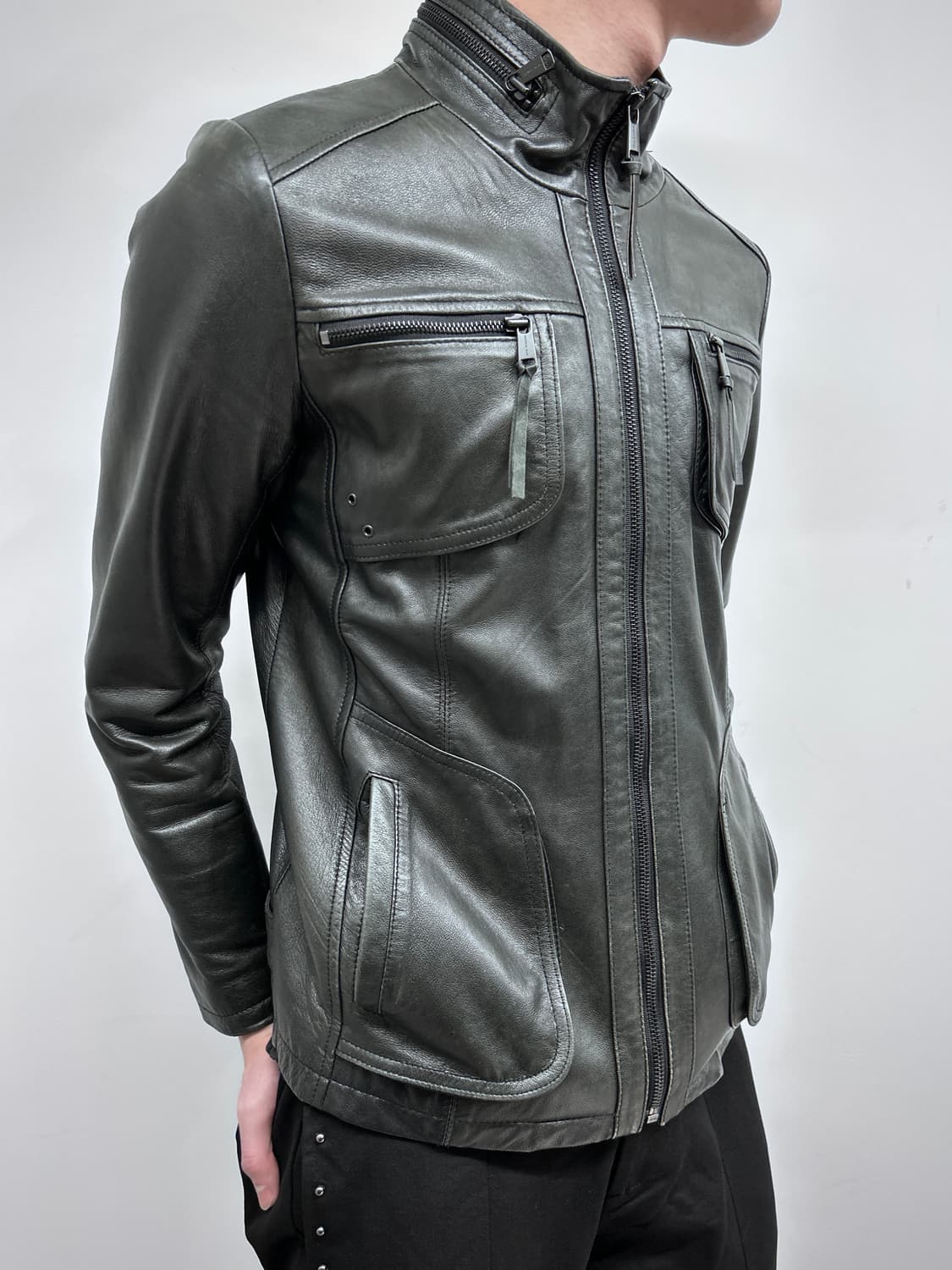 멀티 포켓 레더 자켓 상품이미지2