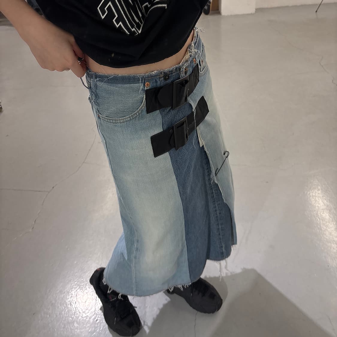 Rebuild by Needles Remake Denim Skirt 상품이미지2