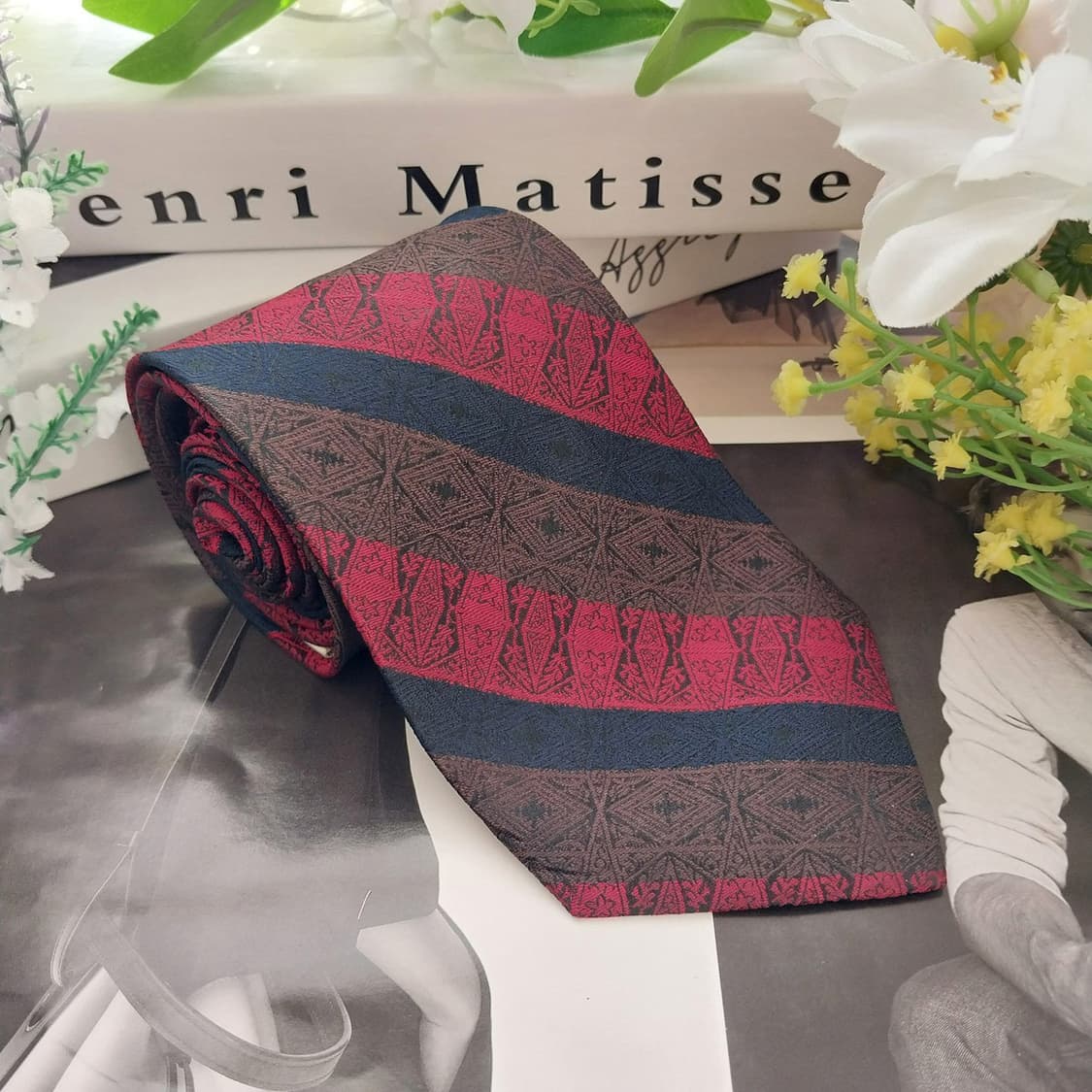 발망 실크 스트라이프 슬림 넥타이 8cm A+~A등급 K1499
 상품이미지2