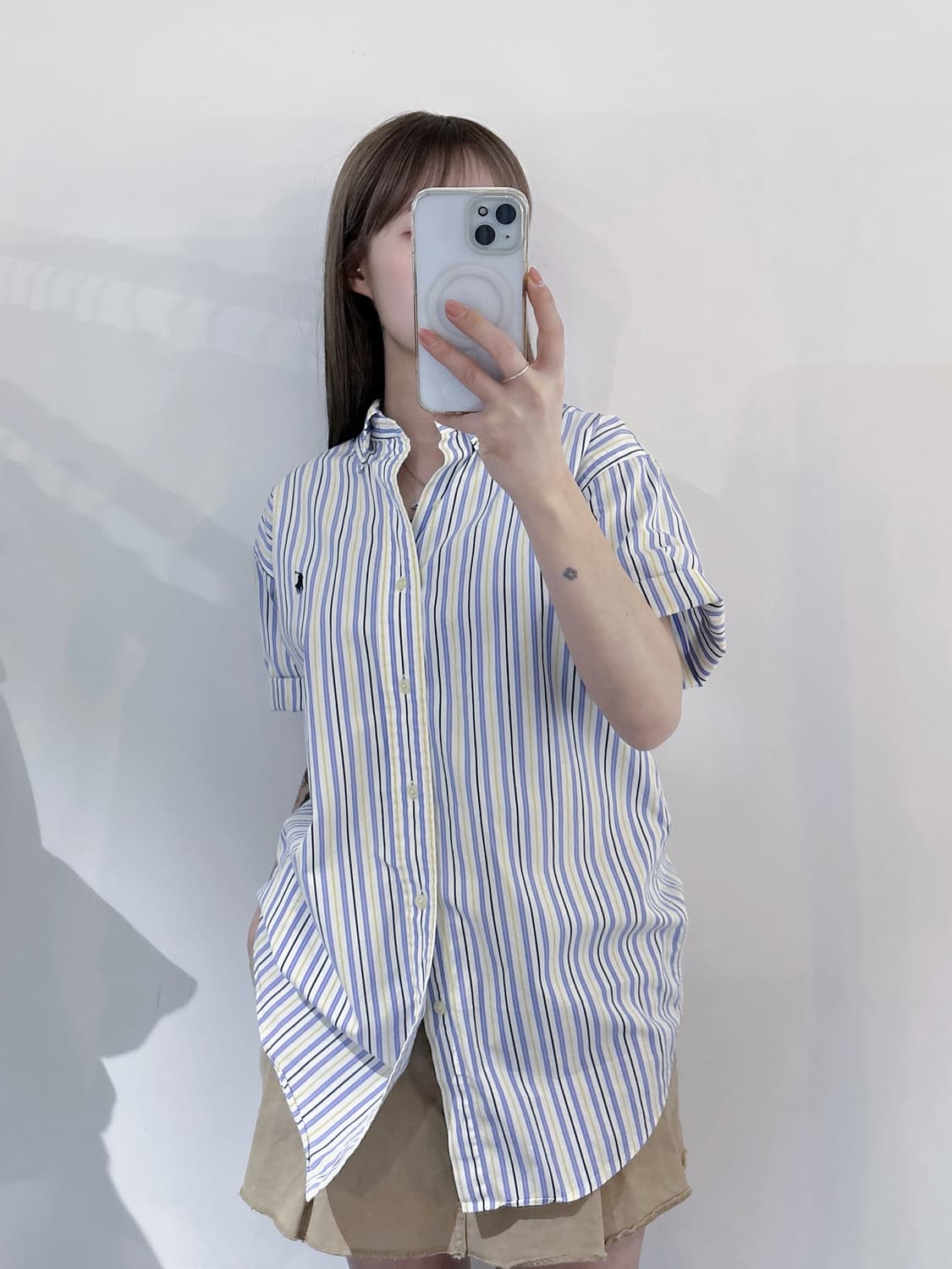 폴로랄프로렌 네이비포니 스트라이프 반팔 셔츠 상품이미지1