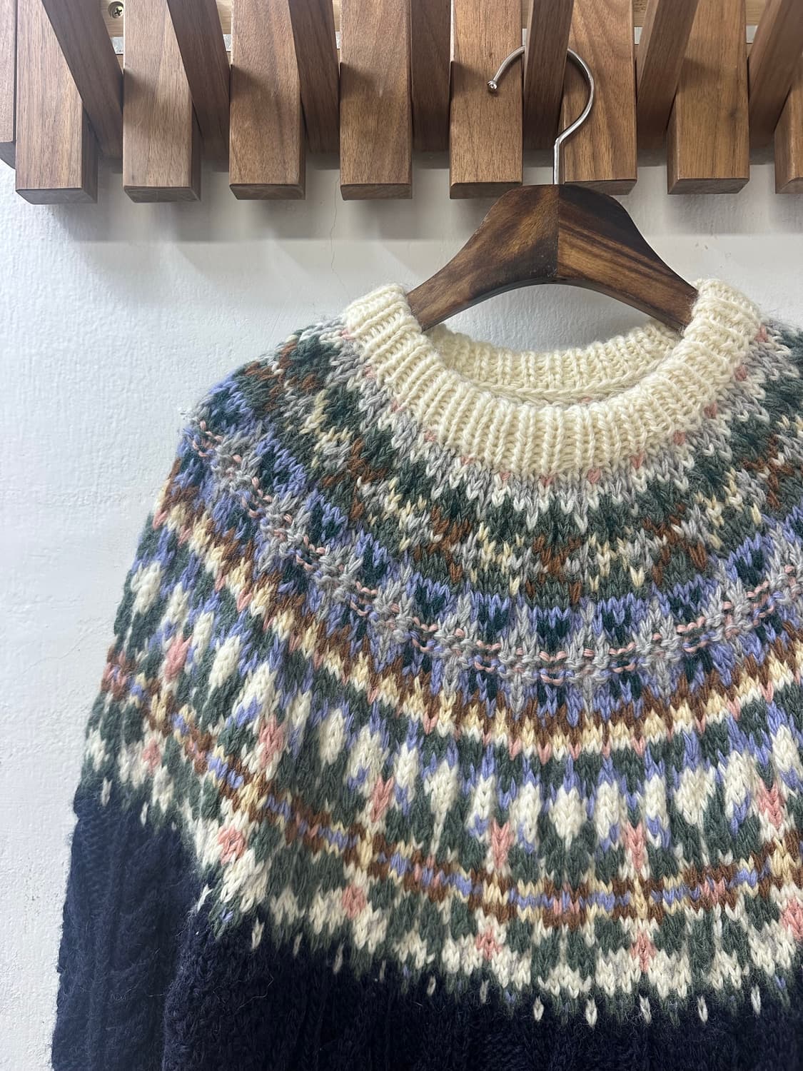 헤비울 100% 노르딕 멀티 컬러 스웨터 니트  상품이미지5