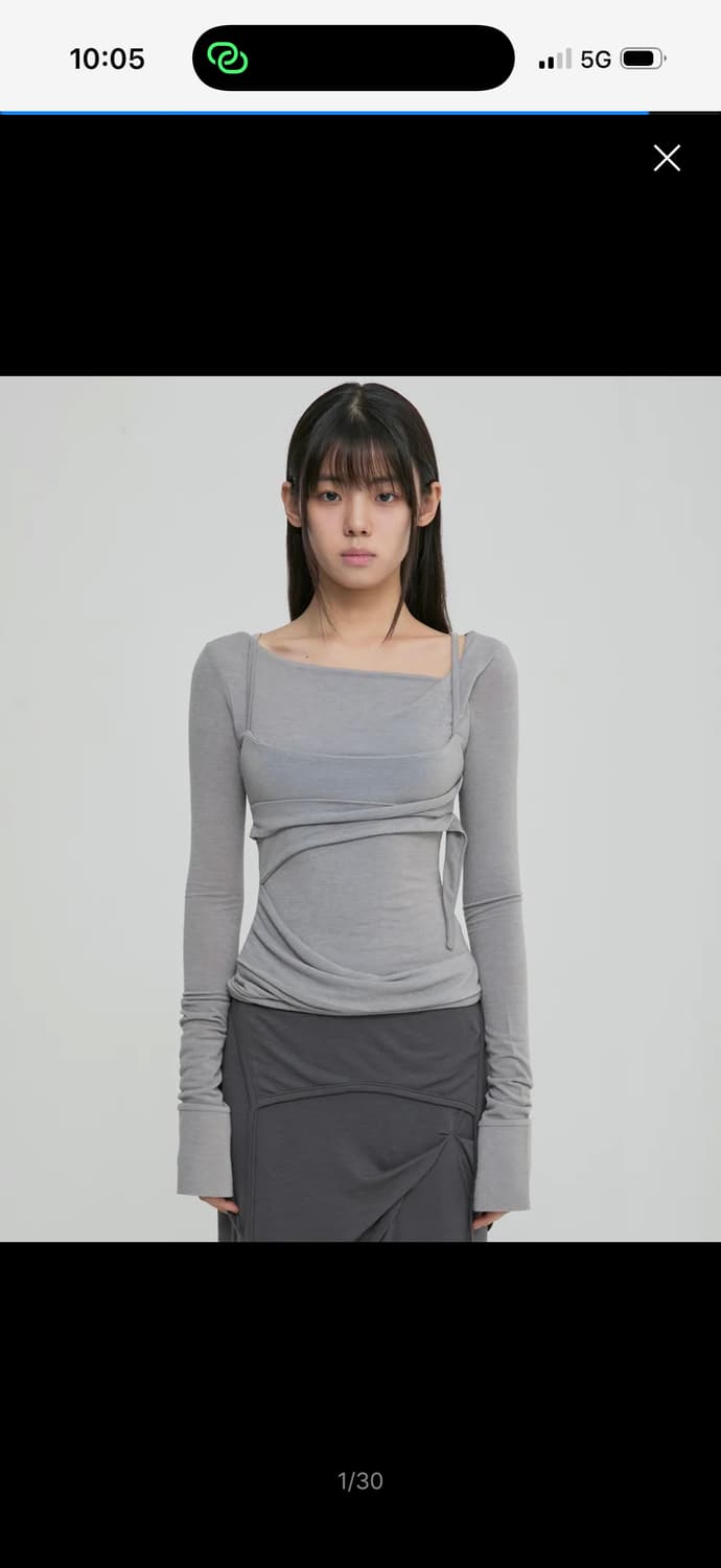 플레어업 Layered Bustier Long Sleeve 그레이 상품이미지1