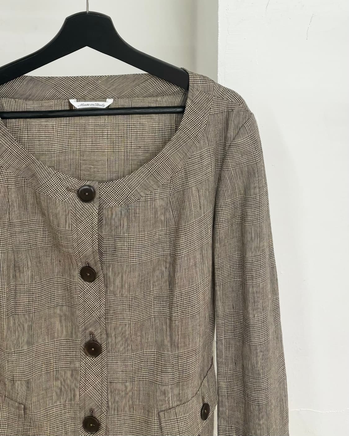 막스마라 브라운 트위드 린넨 블레이저 상품이미지3