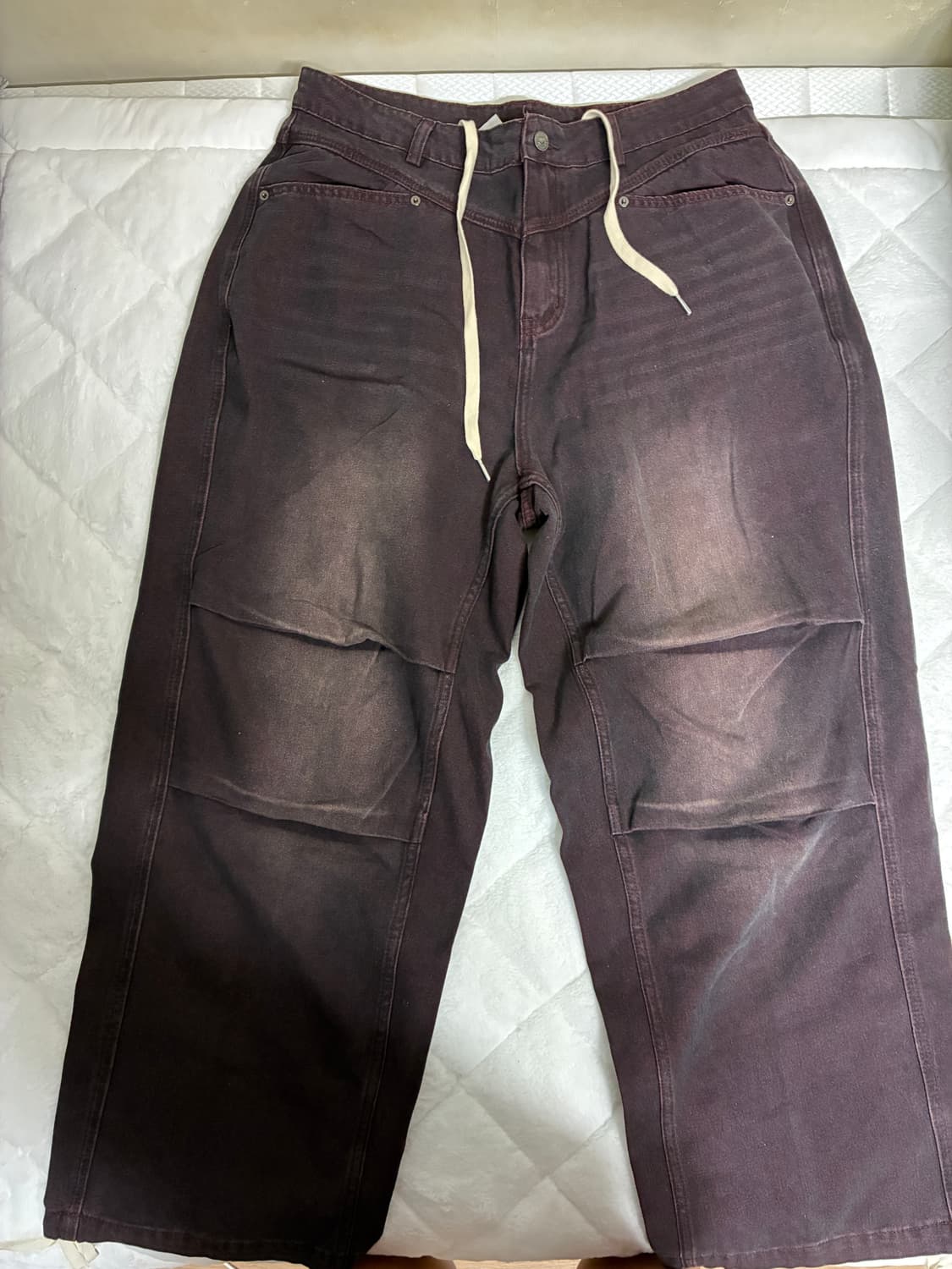 브라운 워싱 데님 팬츠 상품이미지1