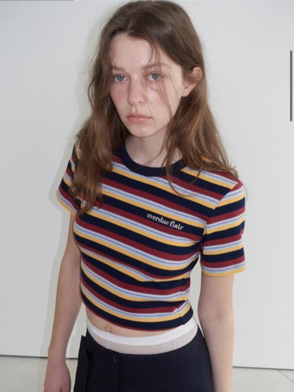 오버듀플레어 크롭티셔츠 STRIPE CROP T-SHIRT_NAVY 상품이미지3
