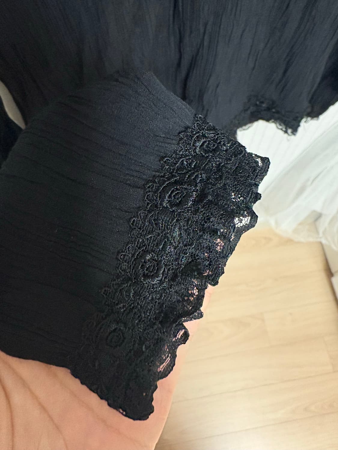 레이스 플리츠 목폴라  상품이미지5