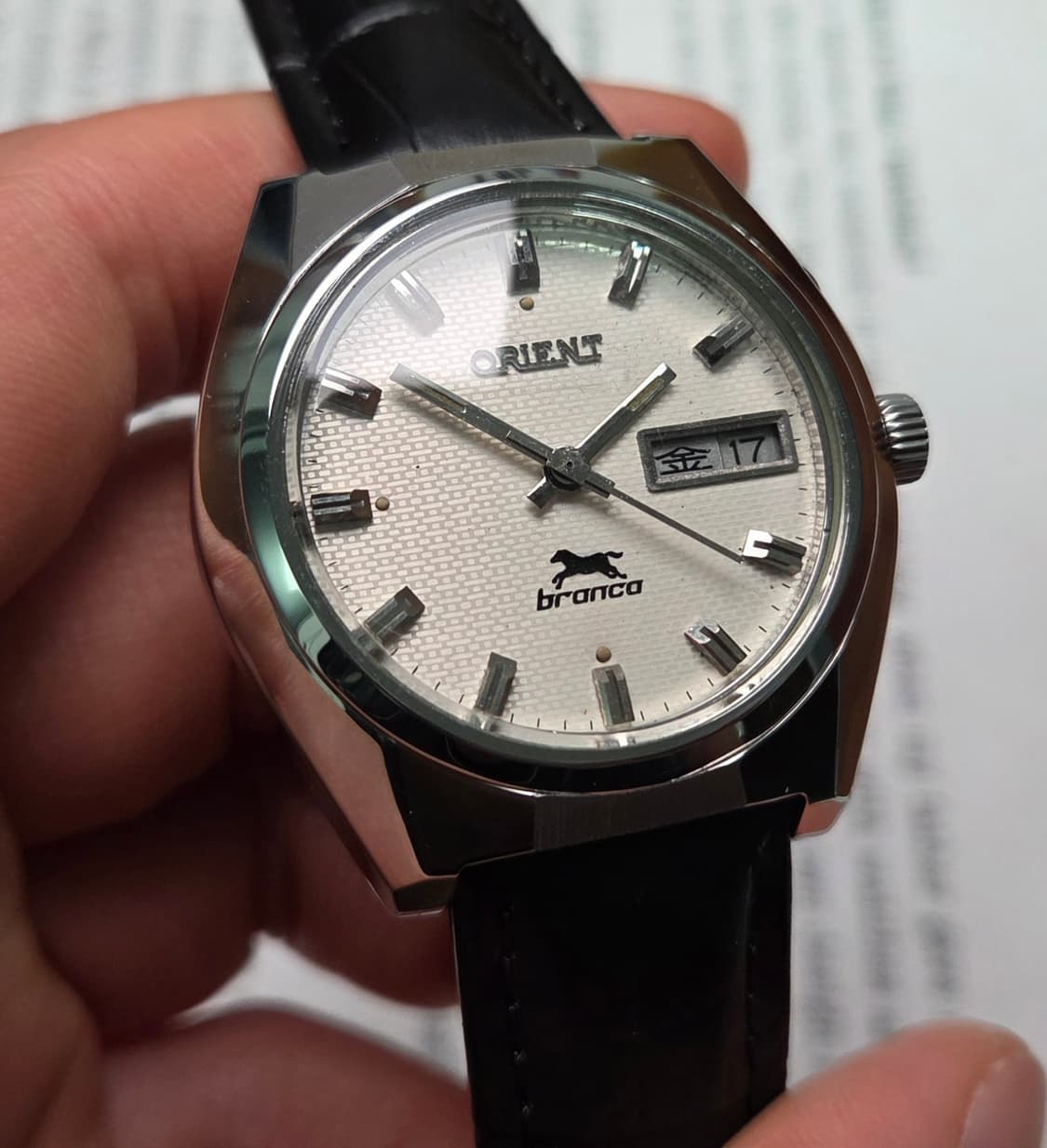 레어] 빈티지 오리엔트 브롱코 입체다이얼 한자 데이데이트 수동 메커니컬 상품이미지4