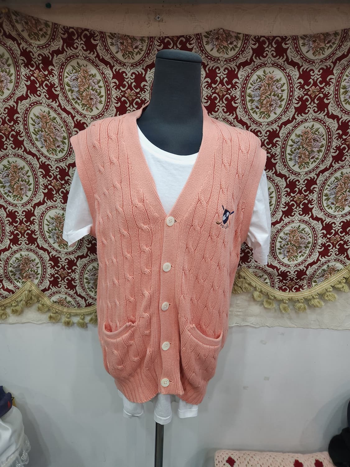 폴로 랄프로렌 90s 골프자수 꽈배기 코튼니트 조끼 일본판

 상품이미지1