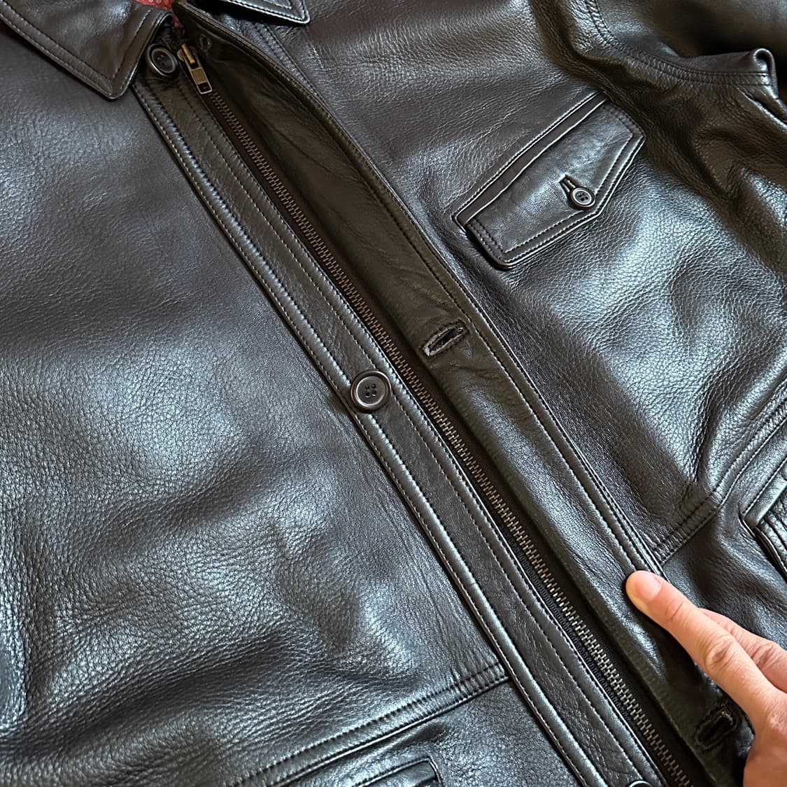 90’s Marelli sheepskin leather car coat 상품이미지4