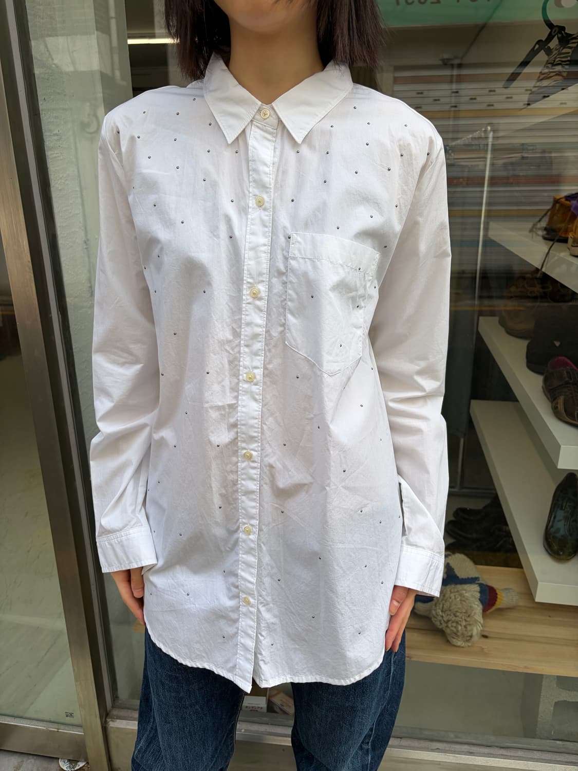 Gap 도트 화이트 코튼 셔츠 상품이미지2