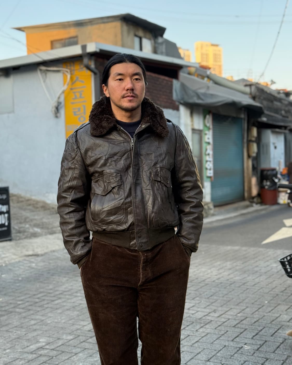 50-70‘s Kirk's Suede G-1 레더 봄버자켓 46 상품이미지7