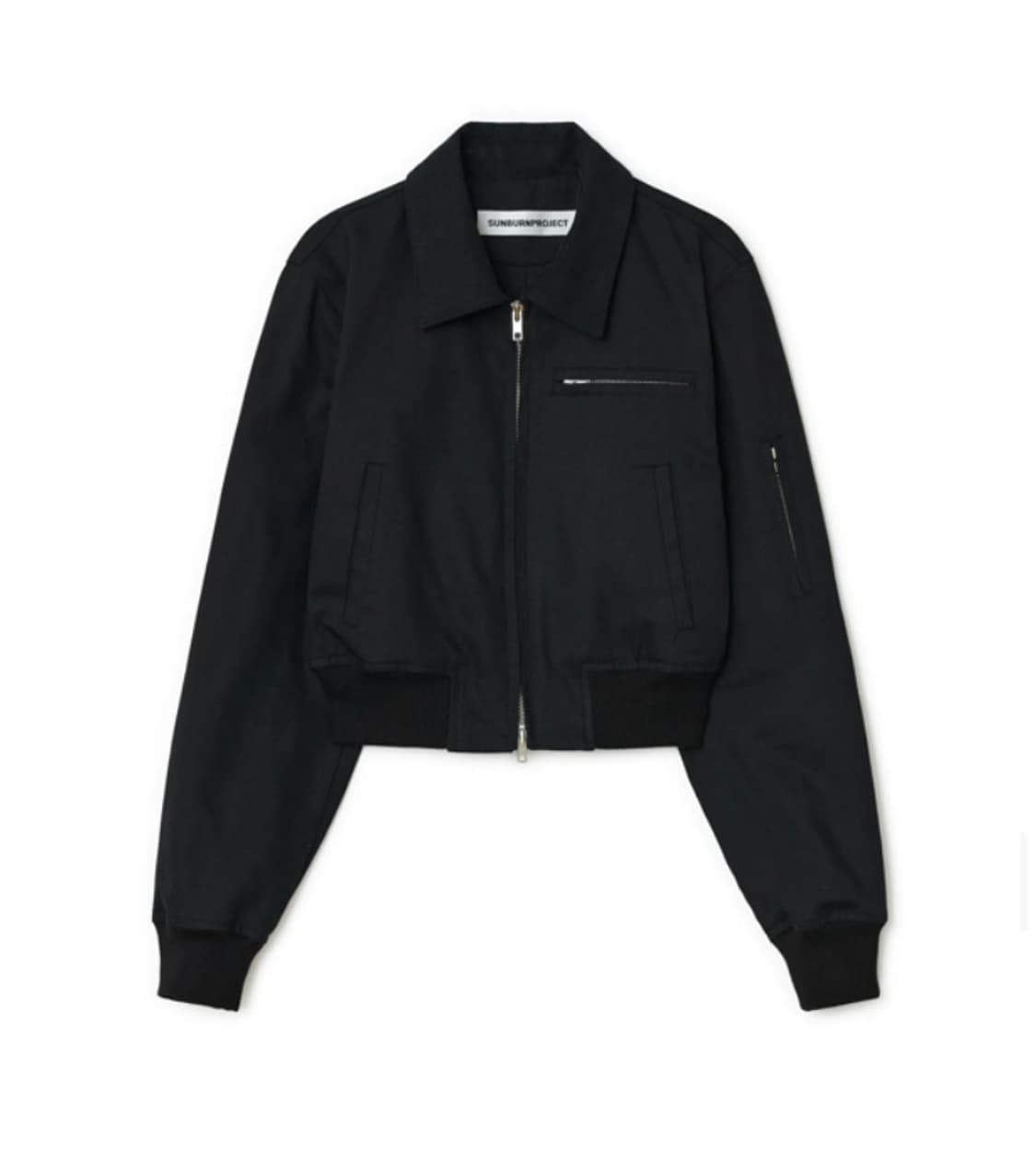 썬번프로젝트 블랙 코튼 크롭 자켓 상품이미지1