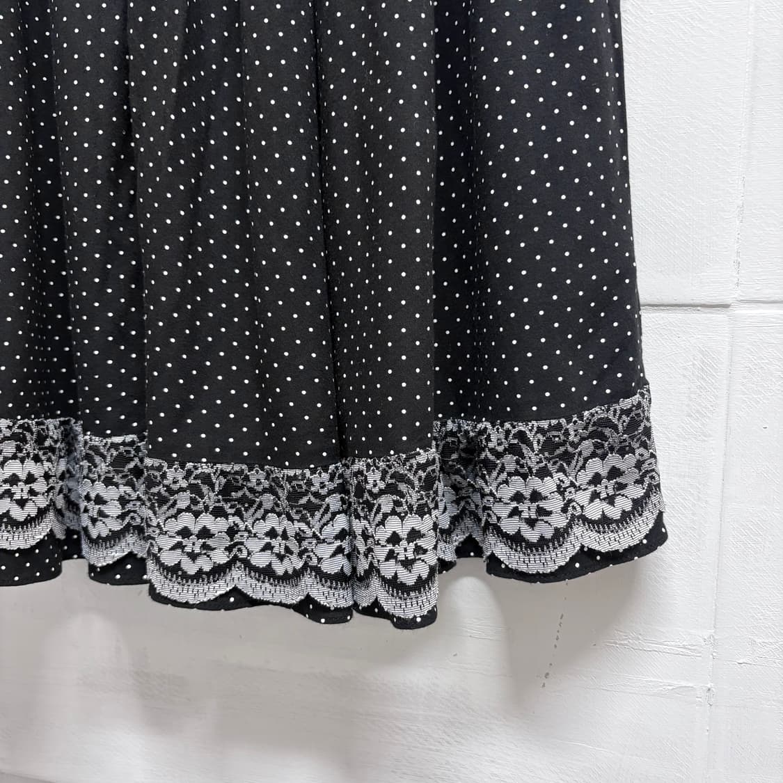 블랙 도트 레이스 페어리 키치 미디 스커트 JPN 상품이미지2