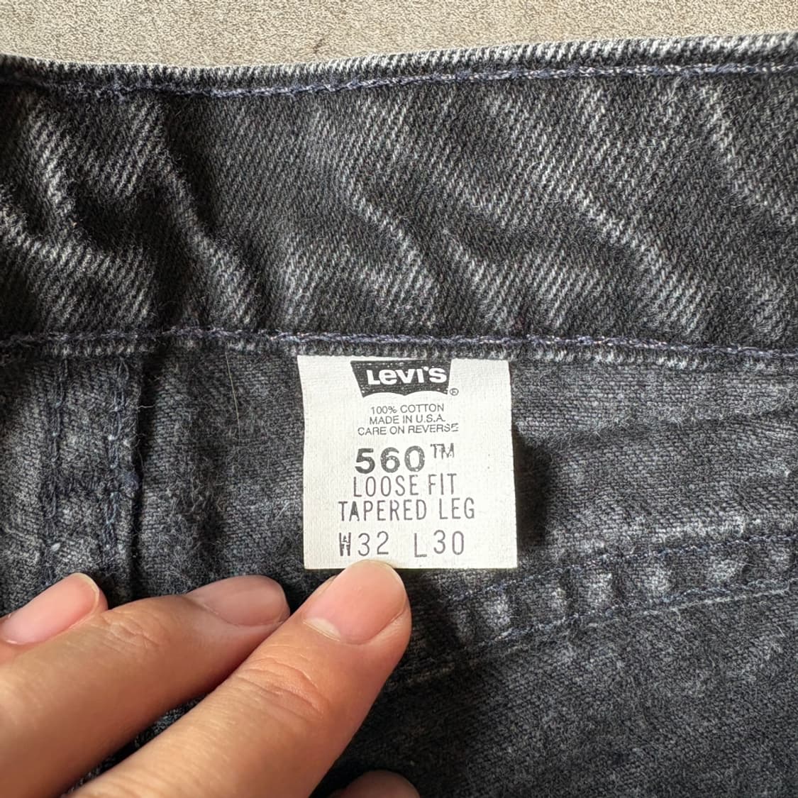 96년 미국 생산 리바이스 550 데님 오렌지탭 블랙 팬츠 상품이미지4