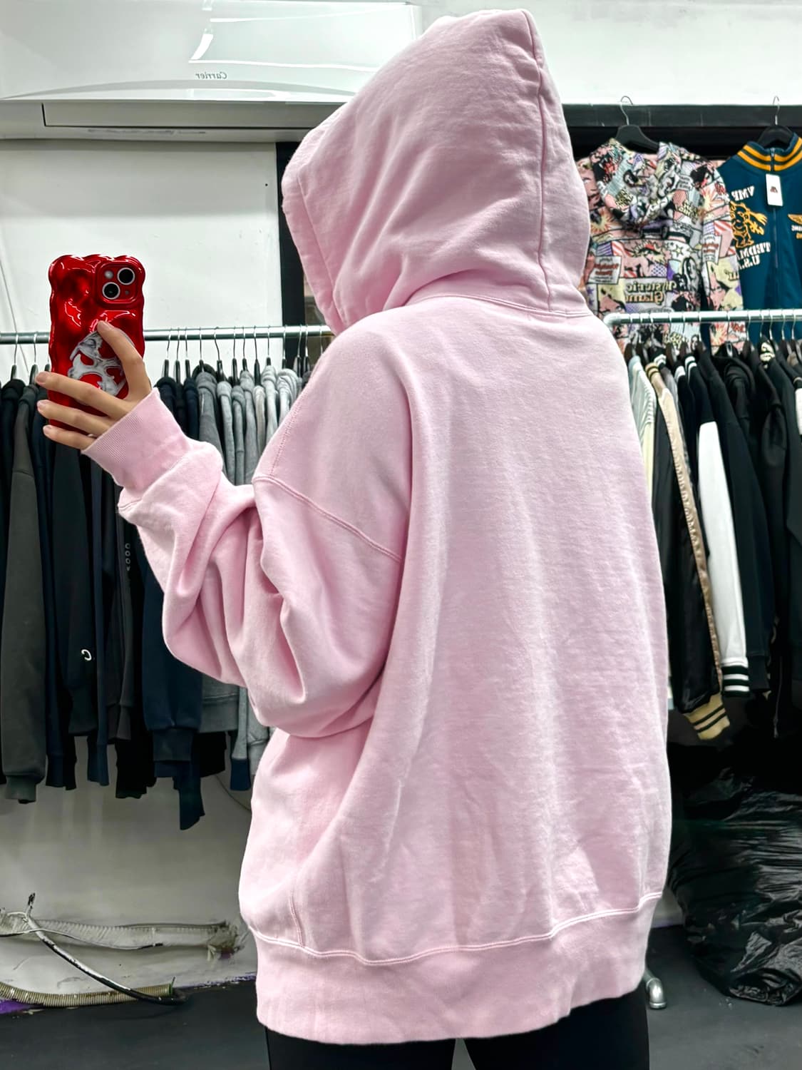 베이프 크리스탈 카모 로고 핑크 후드집업 상품이미지6