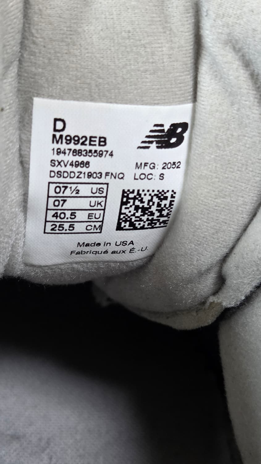 뉴발란스 992 블랙 / 그레이 상품이미지7