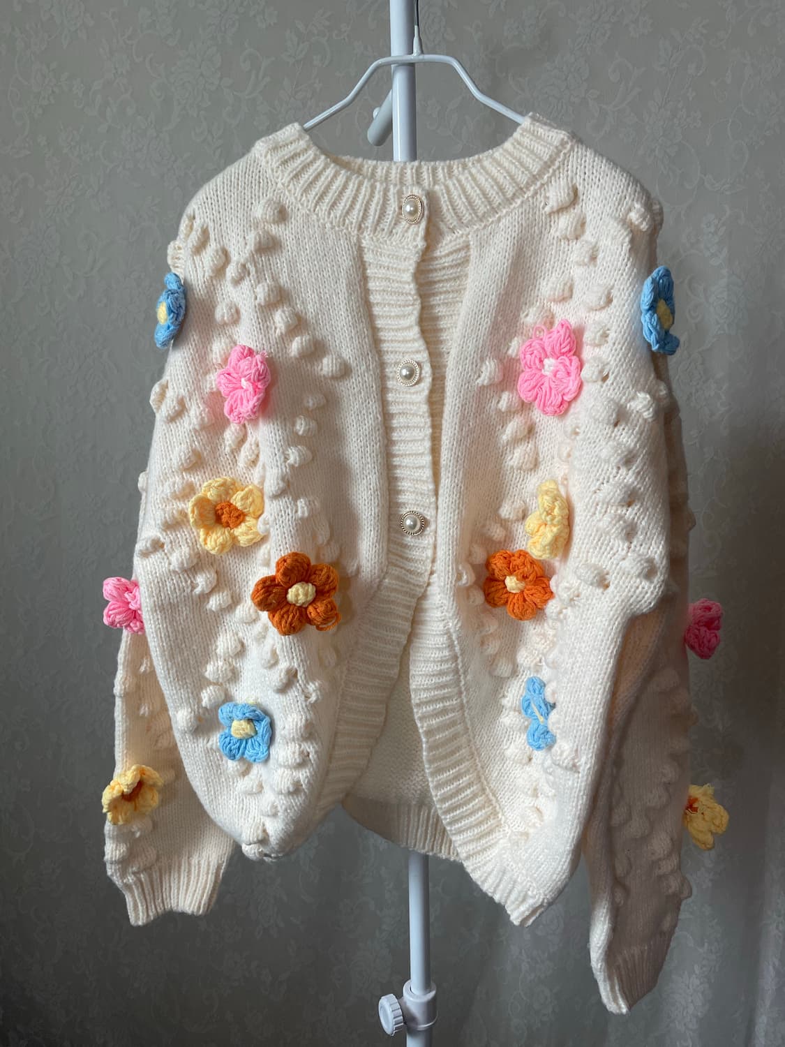 빈티지 플라워 니트 가디건 상품이미지2