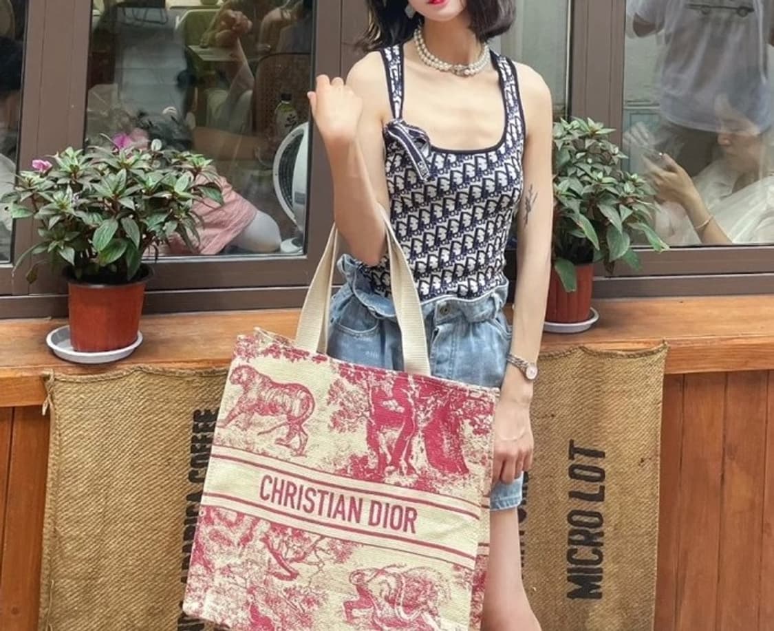 디올 리비에라 라탄 에코백 토트백 상품이미지4