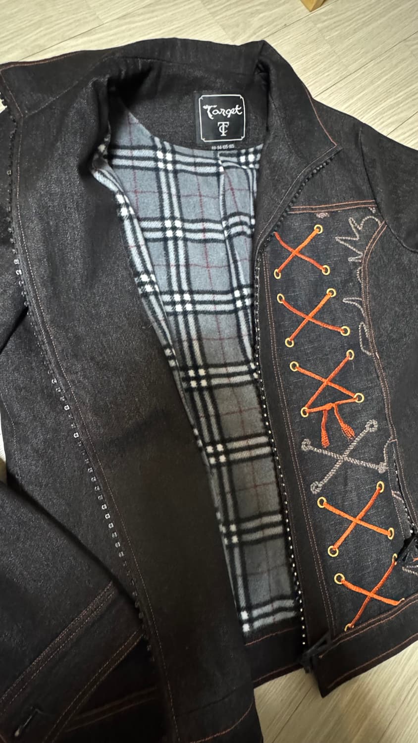 빈티지 자수  데님자켓 판매 상품이미지5