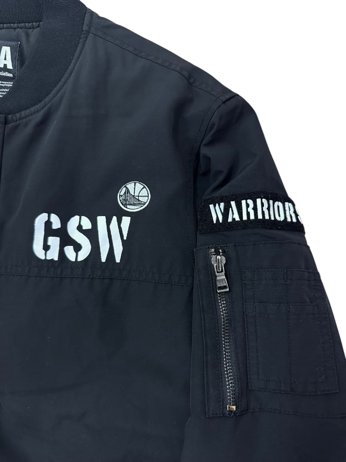 NBA 골든스테이트 MA-1 누빔 항공점퍼 블랙 (M)  상품이미지4