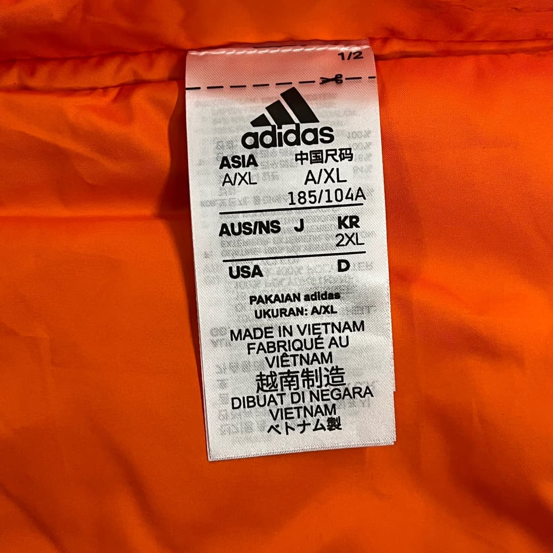 [정품/2XL] 아디다스 오렌지 블랙 패딩 조끼 b17 상품이미지8