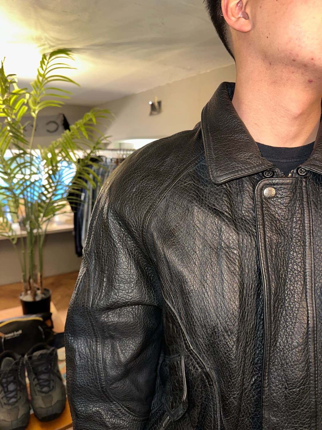 90‘s American lambskin aging bomber 상품이미지4