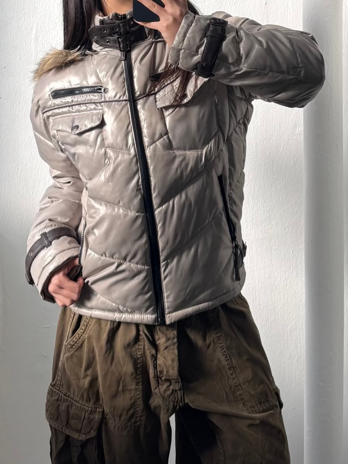 Semantic Design Fur Trim  padded Jacket 상품이미지2