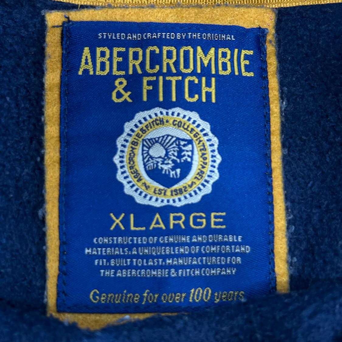 Abercrombie 아베크롬비 옐로우 스펠아웃 딥블루 후드티 상품이미지5