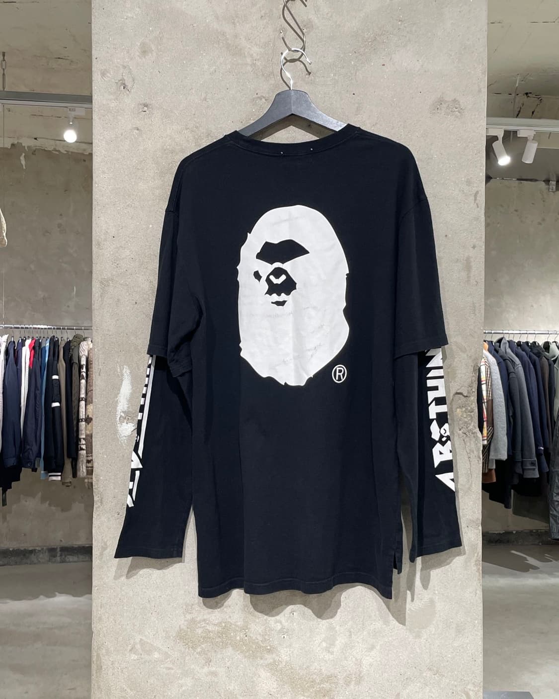 베이프 17F/W 블랙 빅 사루 레이어드 롱 슬리브 상품이미지6