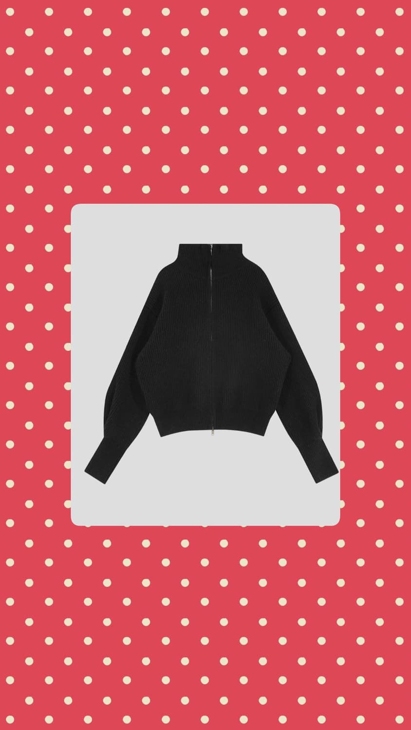 니트 집업 블랙  상품이미지1