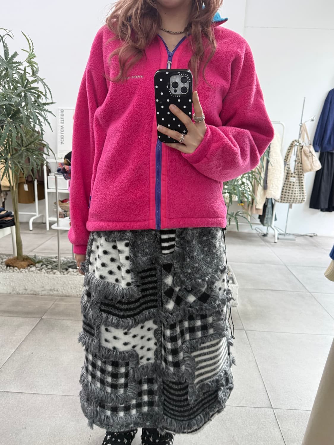 몽벨 바람막이 내장 핑크 플리스 후리스 집업 상품이미지2