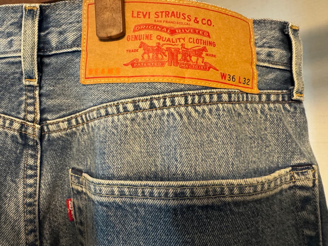 빔즈 x 리바이스 슈퍼 와이드 데님 진스 36사이즈 상품이미지9