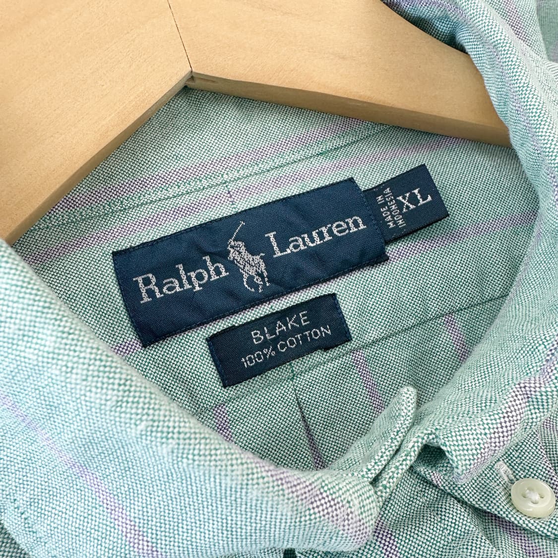 90s BLAKE 폴로 랄프로렌 캔디 스트라이프 옥스포드 셔츠 남방 XL 상품이미지5