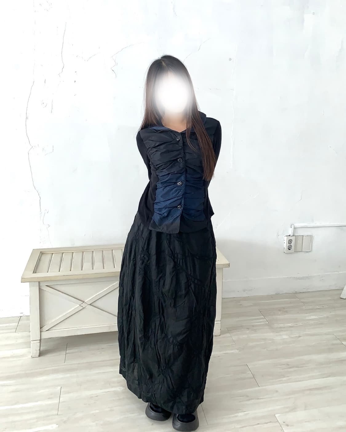 Sensounico Avant-Garde Black Long Skirt 상품이미지2