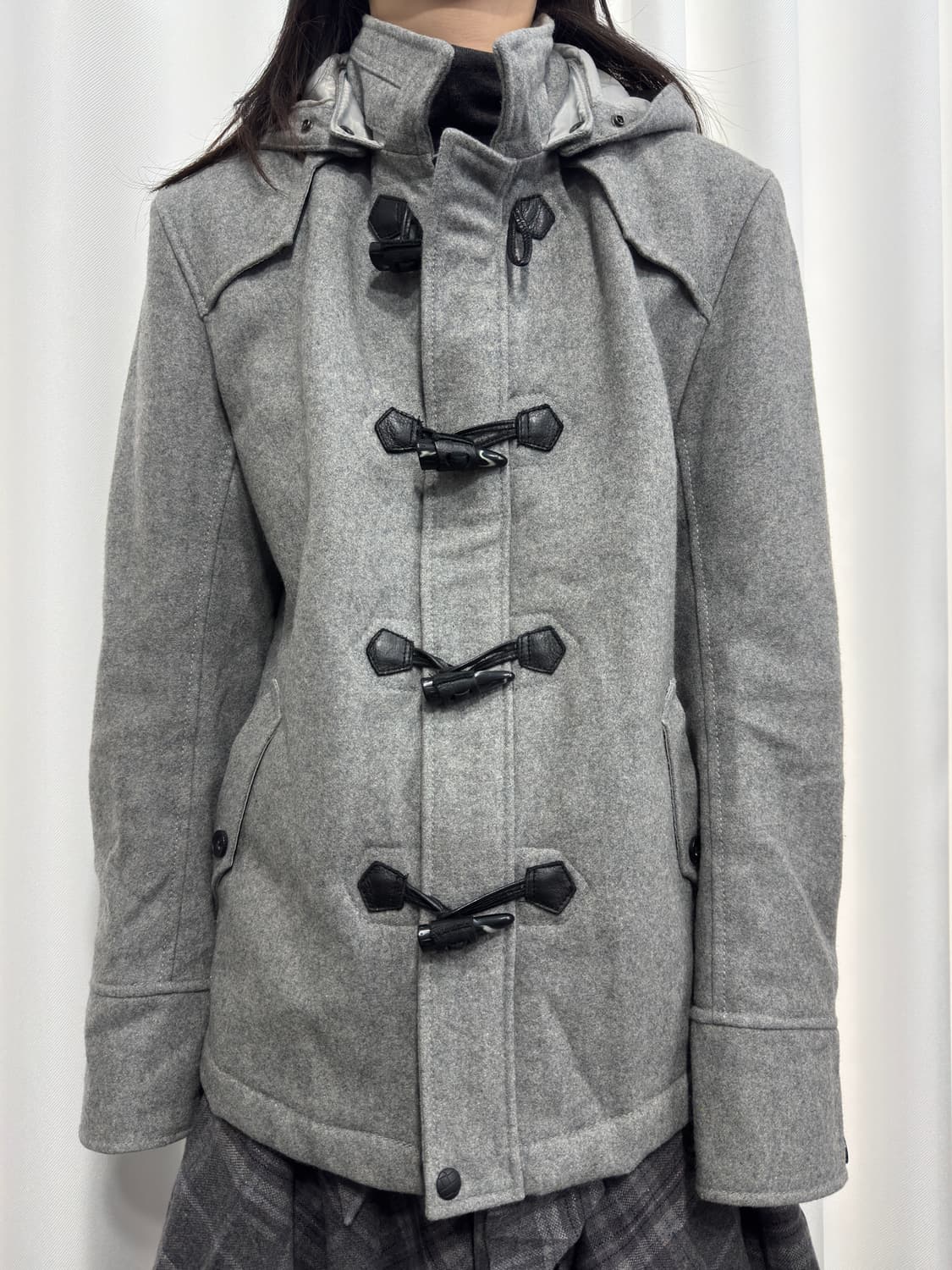 nicole club gray hood duffle twoway coat 상품이미지1