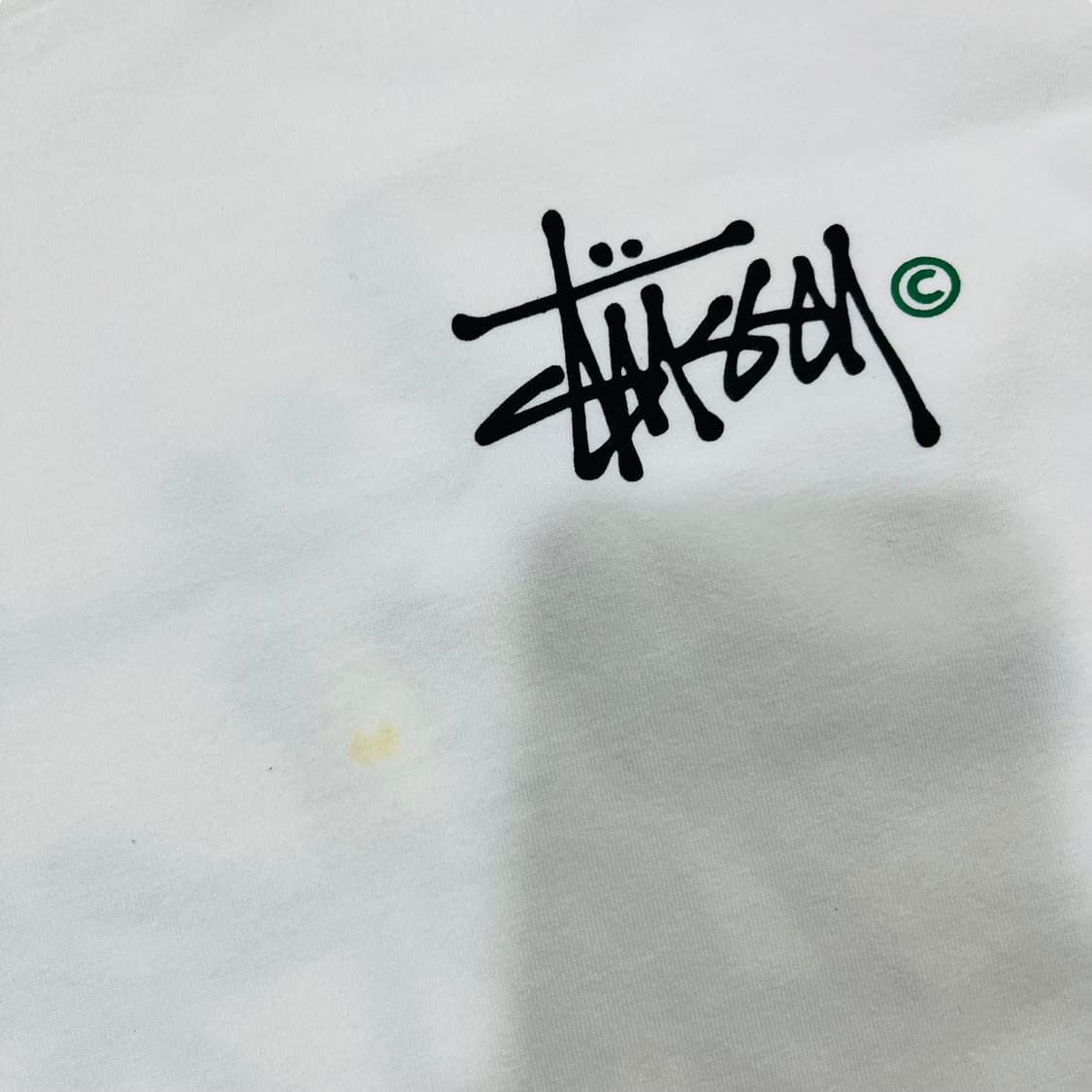 스투시 베이직 빅 로고 화이트 반팔 티셔츠 (L) 상품이미지5