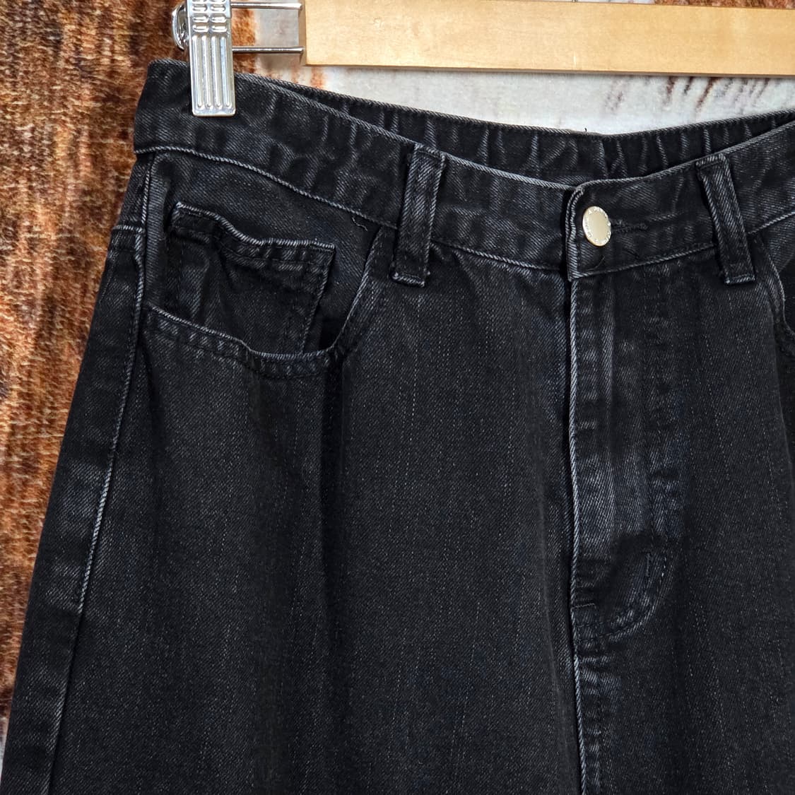 빈티지 흑청 와이드 데님팬츠 상품이미지2