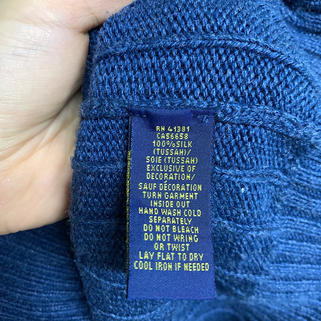 폴로 랄프로렌 100% 실크 케이블 니트 XS 상품이미지4