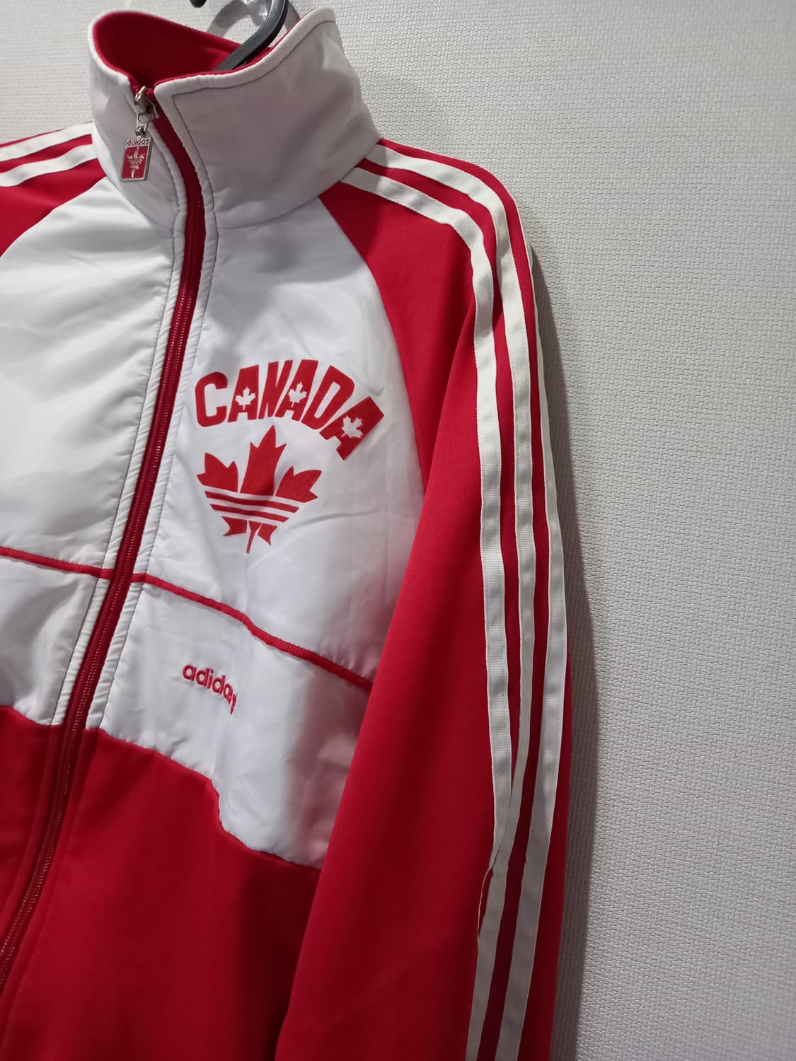 아디다스 캐나다 흰빨 트랙탑 저지 져지집업 95/M 상품이미지2