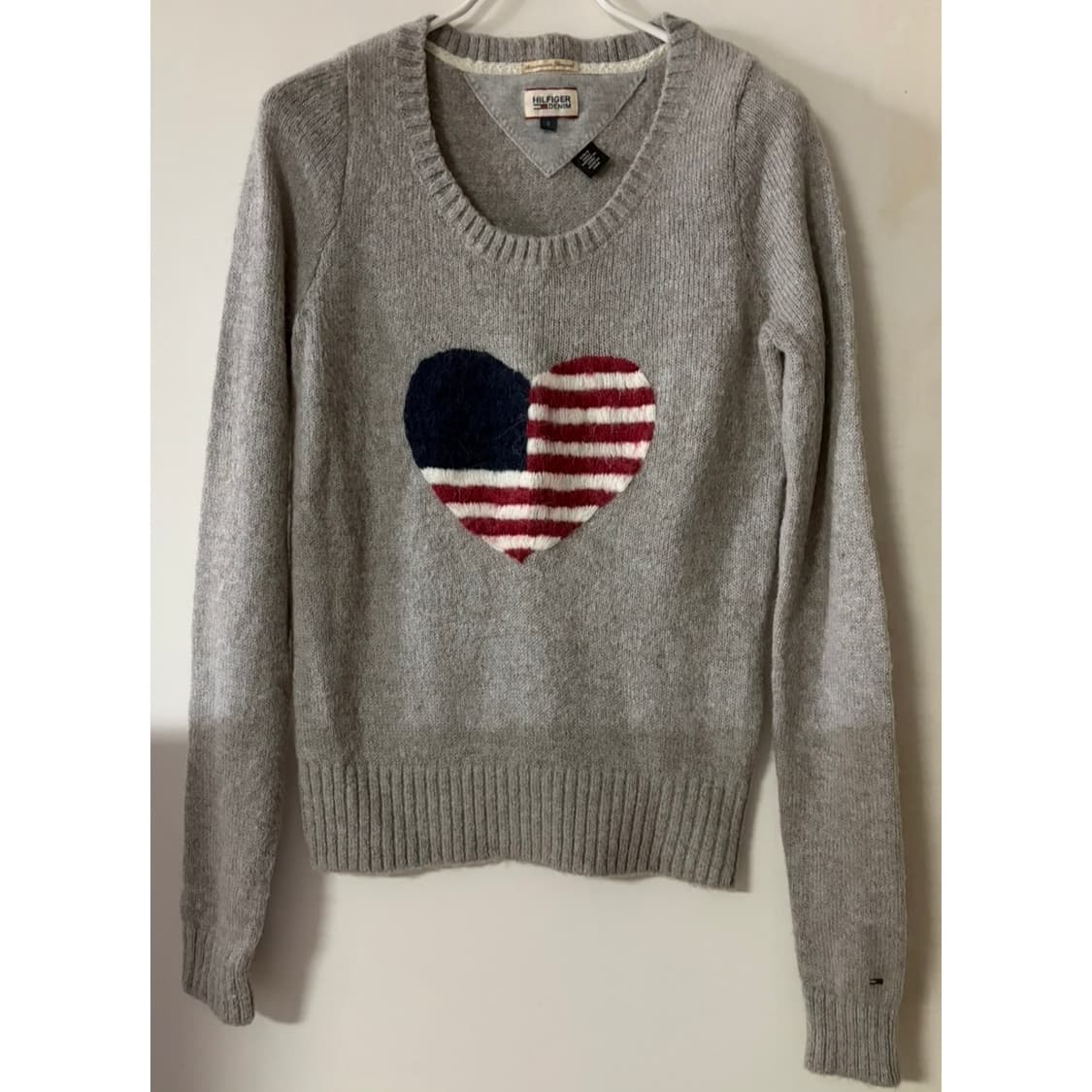 타미힐피거 빈티지 성조기 라운드 니트s 상품이미지1