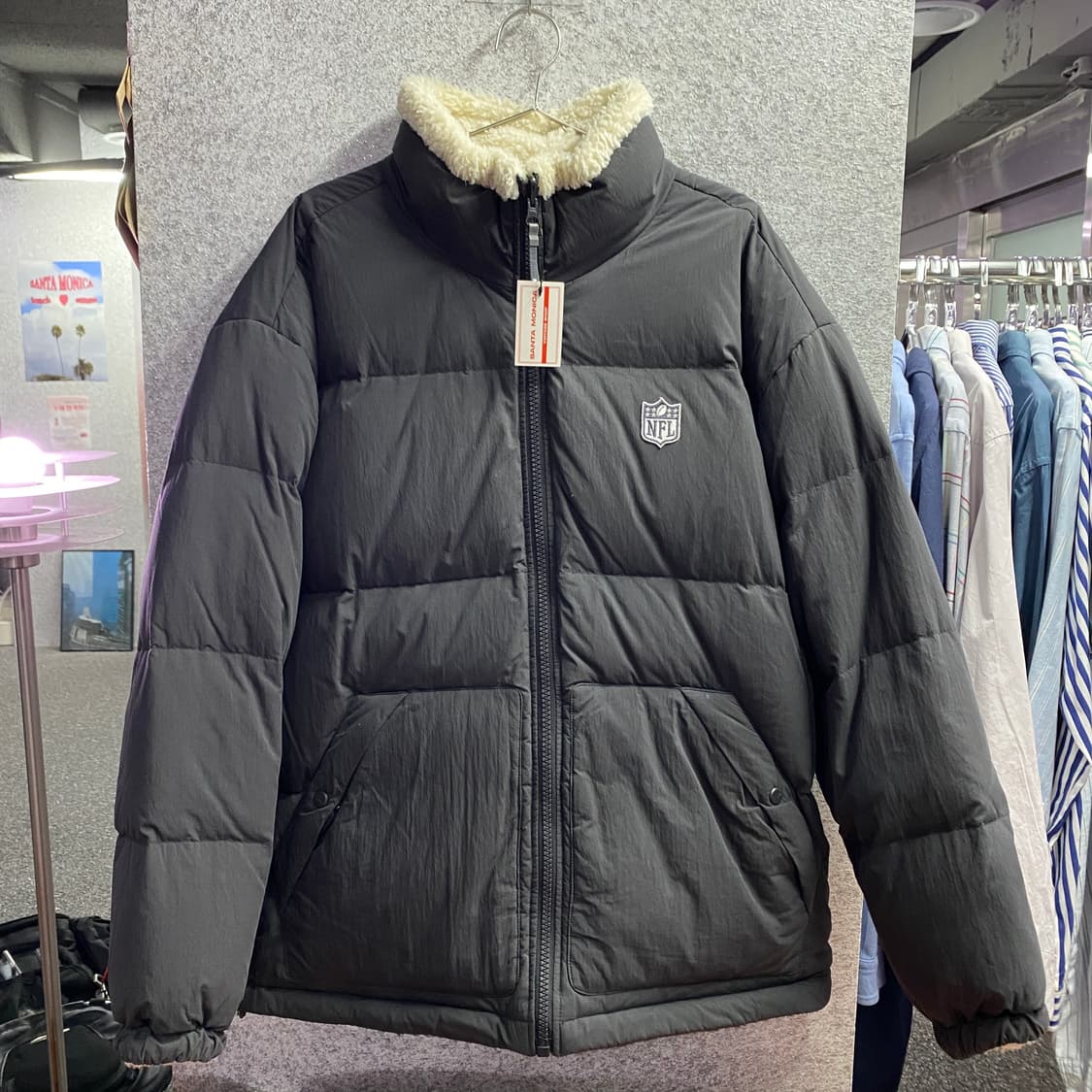 NFL 빅로고 쉐르파 리버시블 다운 숏 패딩 B3126 상품이미지6