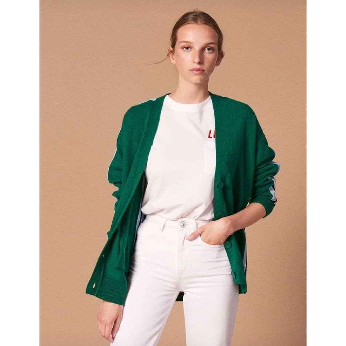 산드로 울 스트라이프 가디건 상품이미지2