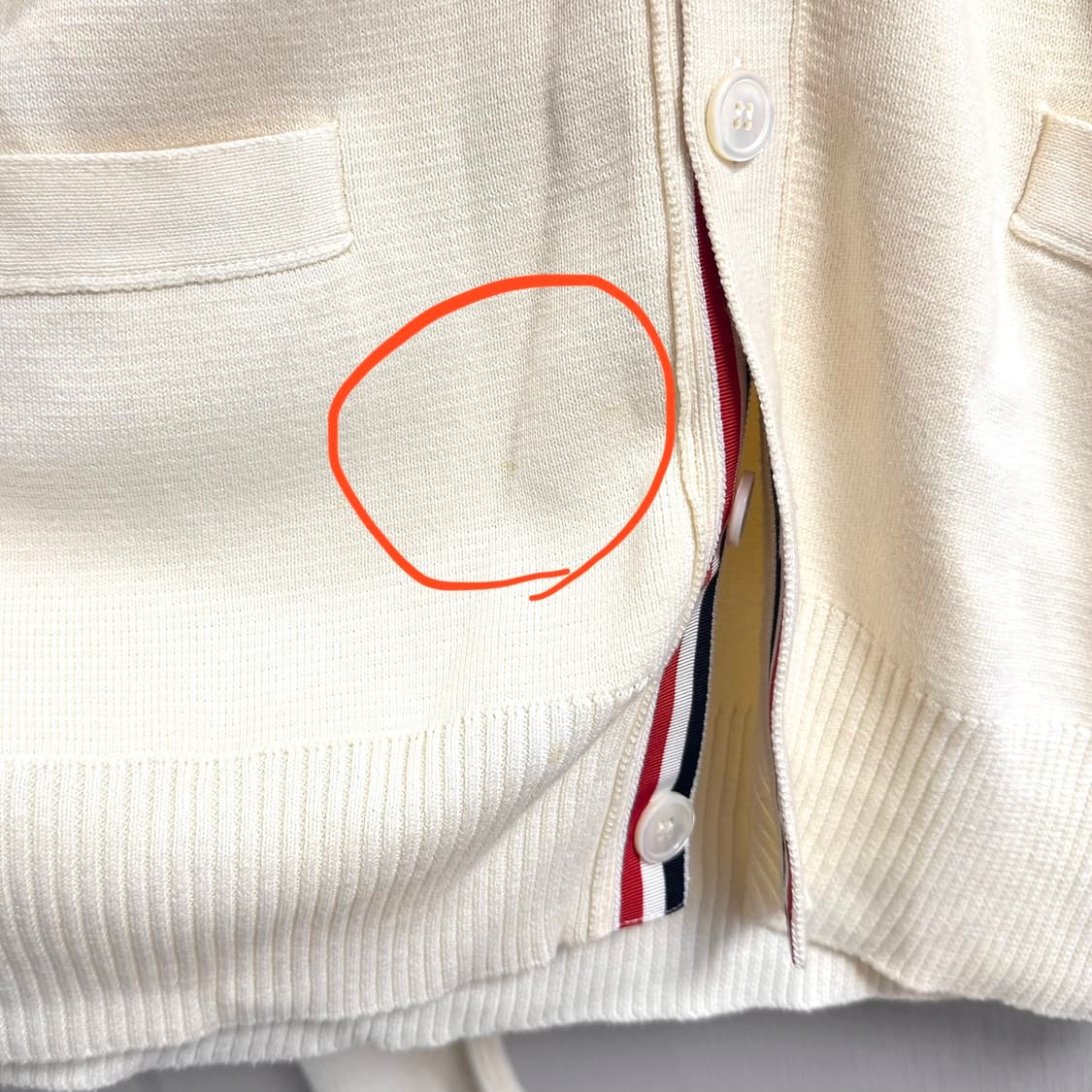 (2) 톰브라운 밀라노스티치 크림 화이트 가디건 상품이미지5