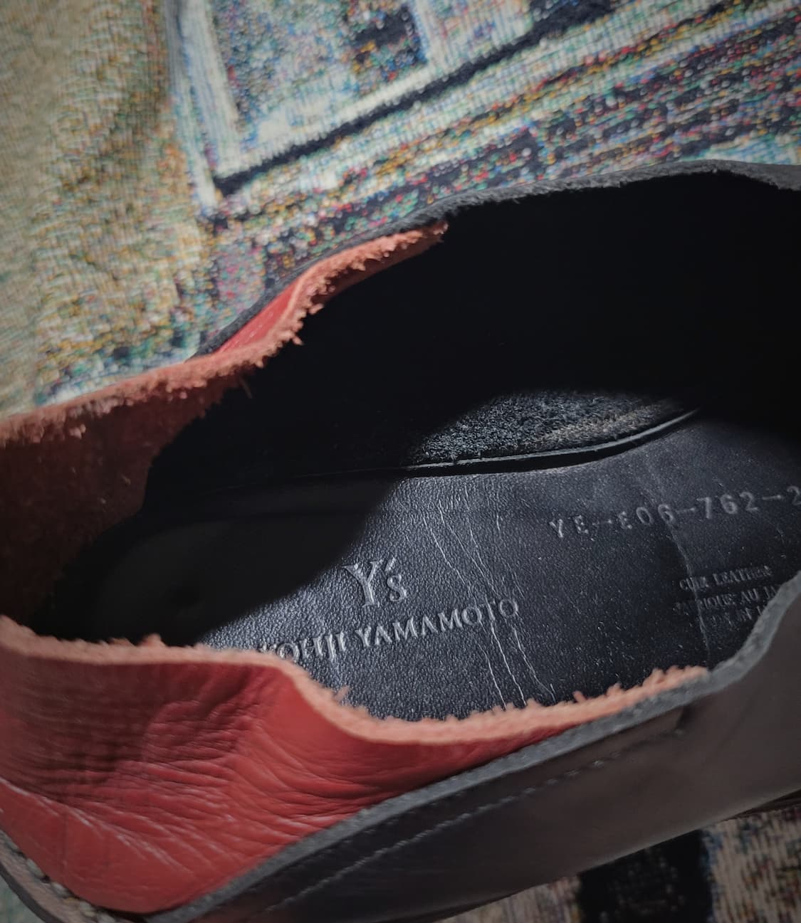 요지 야마모토 블랙 레더 플랫슈즈 상품이미지5