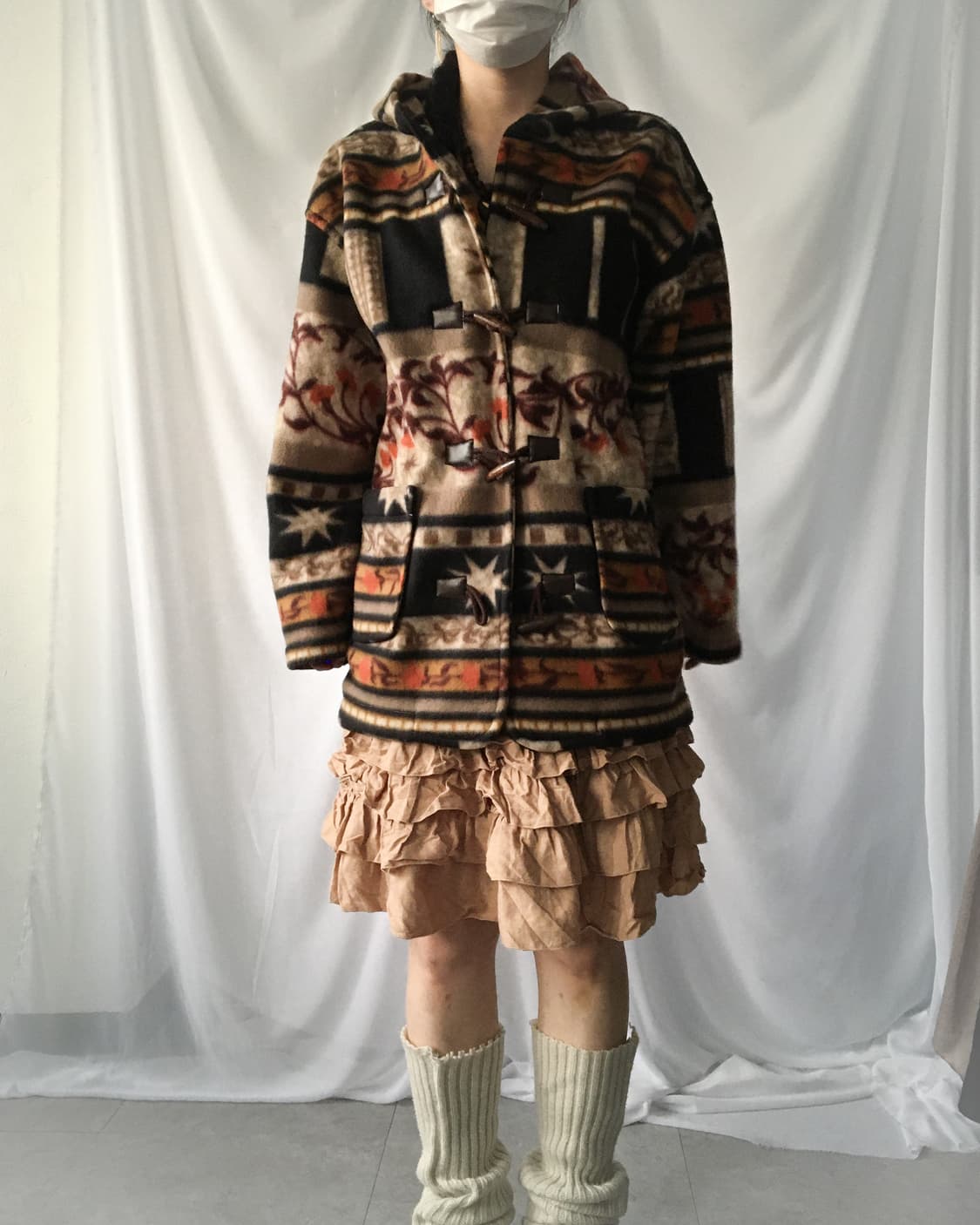 Duffle button ethnic mood hood fleece 상품이미지1