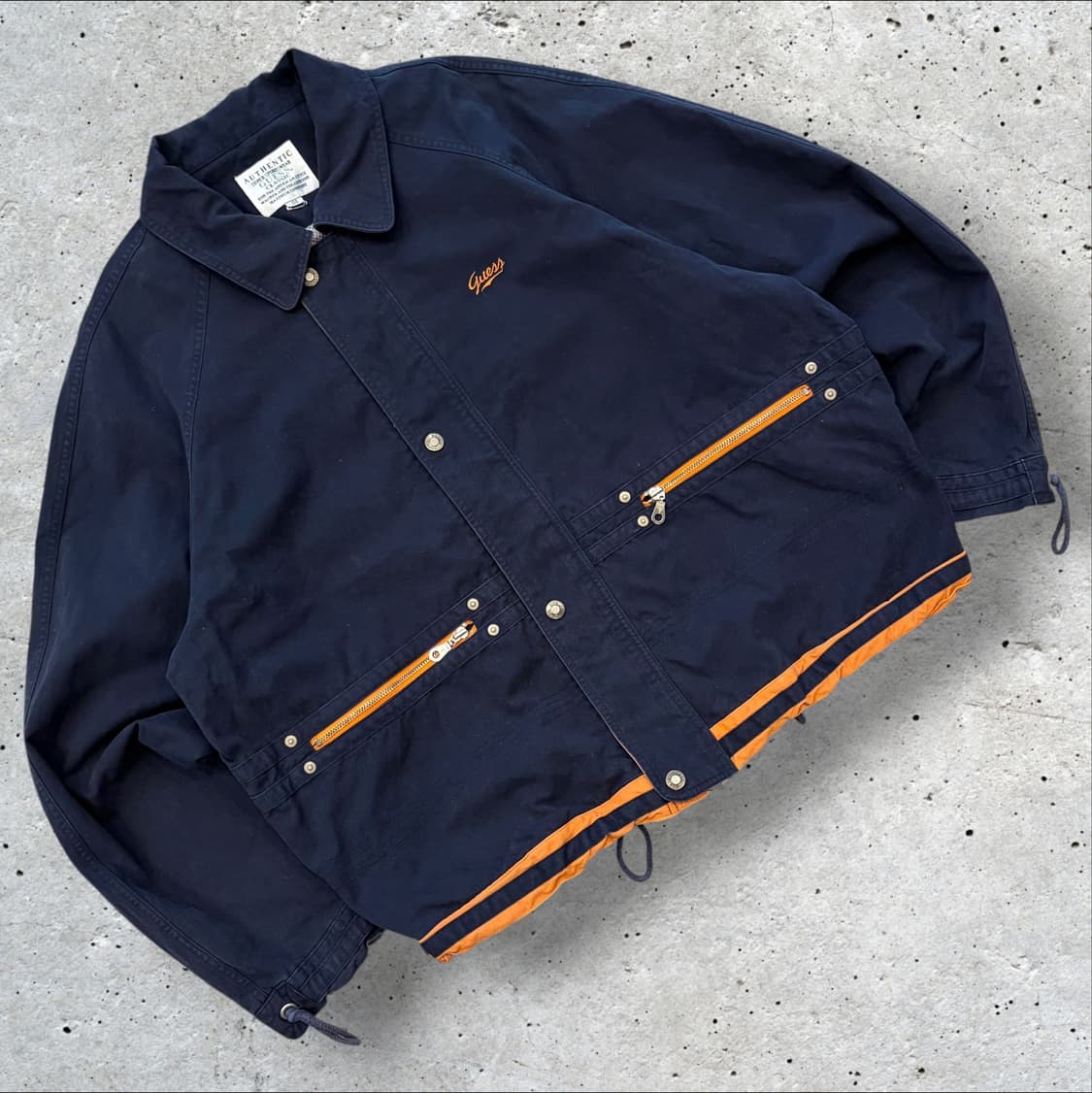 [105] 게스 USA 스포츠 네이비 오렌지 워크 배색 자켓 D759 상품이미지1