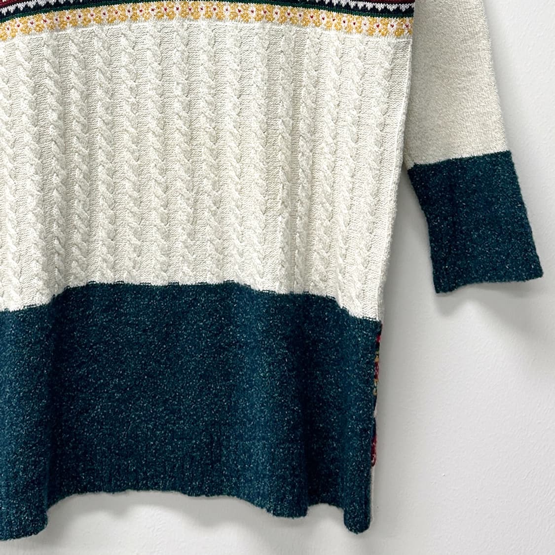 모스키노 부띠끄 울 블렌드 페어아일 아가일 패턴 니트 원피스 드레스 여성 상품이미지3