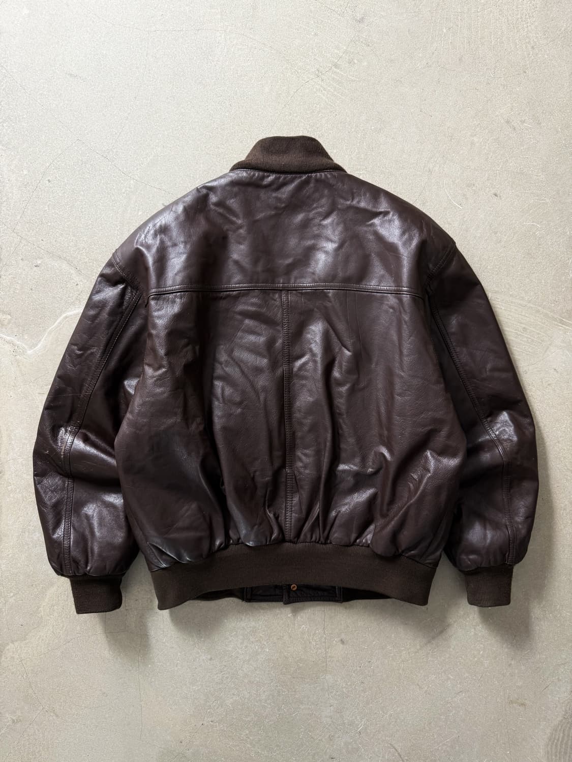 Underwood Cowhide Leather Bomber Jacket  상품이미지4
