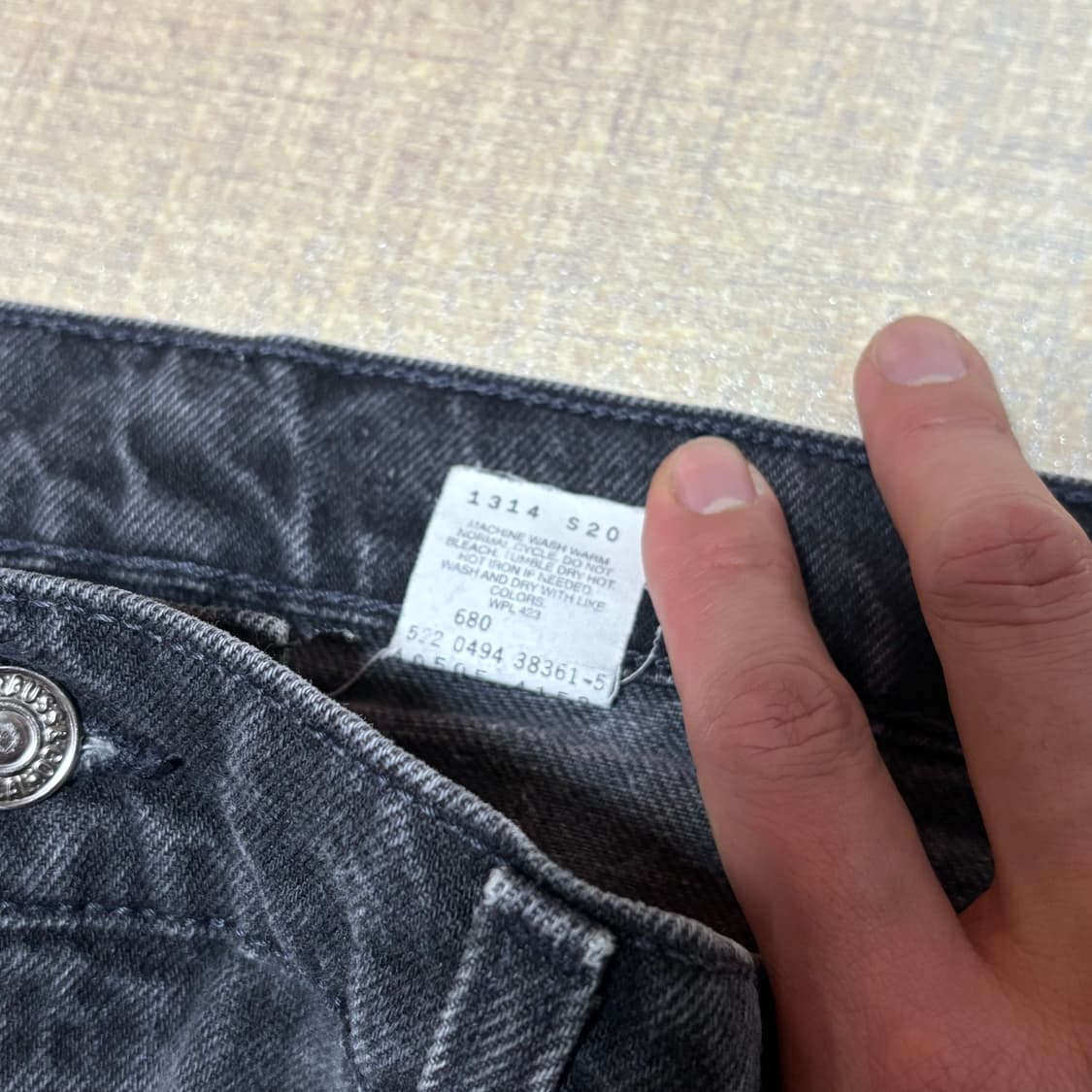 90s USA🇺🇸 리바이스 505 오렌지 탭 블랙 흑청 상품이미지3