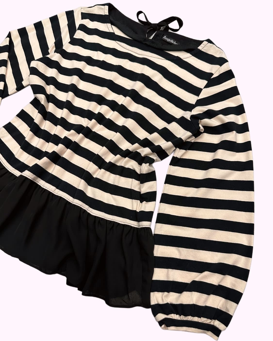 stripe layered ribbon t-shirt 상품이미지2
